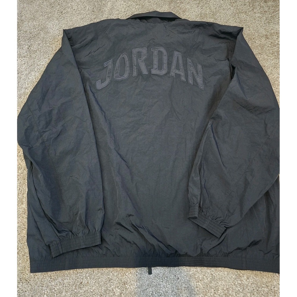 Nike Air Jordan Nylon Windbreaker Jacket Black Fv7299-010 - Men's Size 2XL NWT - Picture 8 of 16